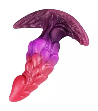 Draken vossenstaart plug Drakonyx 13 x 4.6cm staart 40 cm roze-violet – 2/2