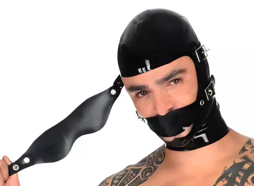 Latex kap Blindmute – 3/4