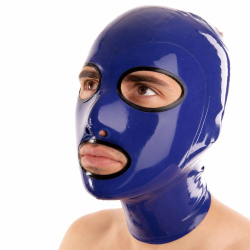 Outline Blue-Black Latex Hood