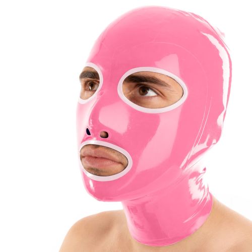 Outline Pink-White Latex Hood