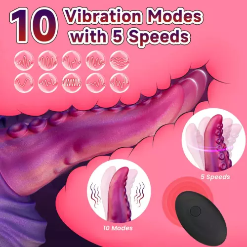 Tongtak Vibrating Tentacle Dildo 15 x 6cm – 6/9