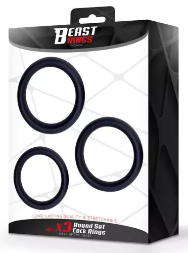 Lot de 3 Cockrings épais Forthoz 42-52 mm Noirs – 2/4