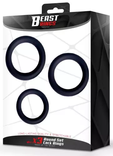 Set of 3 Perfoz Cockrings 28-40 mm Black – 2/3