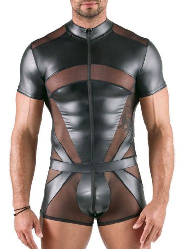 Short playsuit with zip Spidella Black