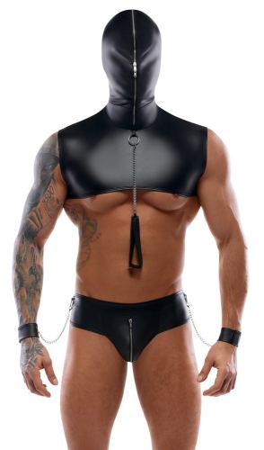Mask string with handcuffs Teros Black