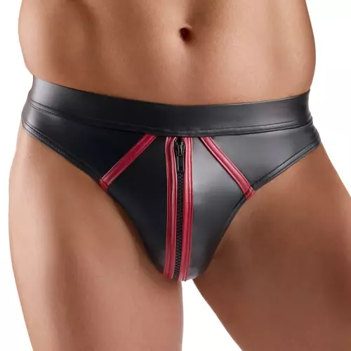 String mit Reißverschluss Menecio Schwarz-Rot – 1/5
