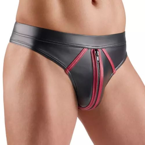 String mit Reißverschluss Menecio Schwarz-Rot – 3/5