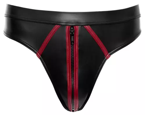 String mit Reißverschluss Menecio Schwarz-Rot – 5/5