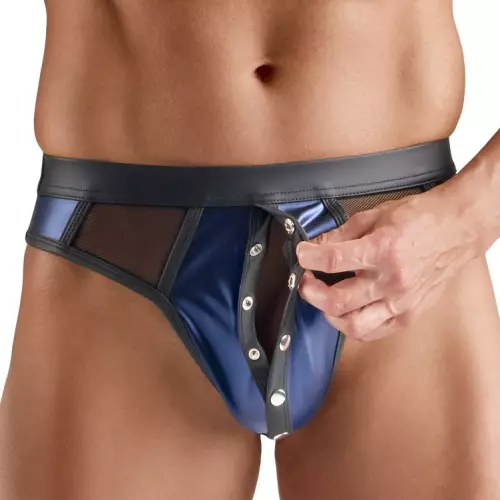 String mit Knöpfen Notto Schwarz-Blau – 3/6