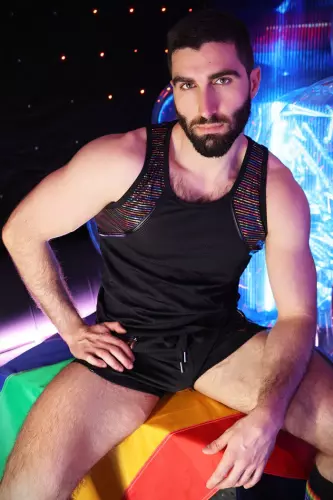 Tanktop Icon Pride Schwarz-Rainbow – 3/11