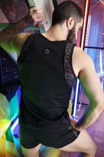 Tanktop Icon Pride Schwarz-Rainbow – 6/11