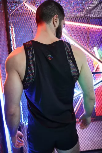 Tanktop Icon Pride Schwarz-Rainbow – 8/11