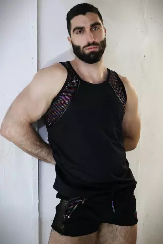 Tanktop Icon Pride Schwarz-Rainbow – 11/11
