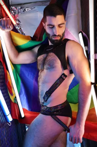 Harnas Icon Pride Zwart-Rainbow – 3/12