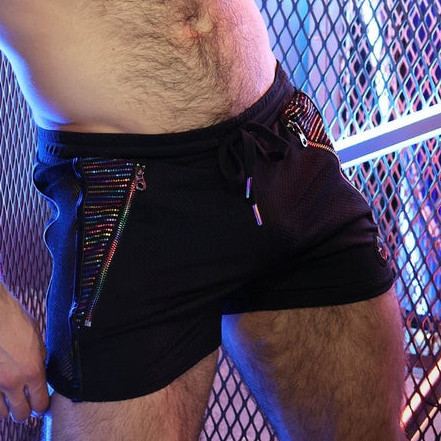 Shorts Icon Pride Black-Rainbow