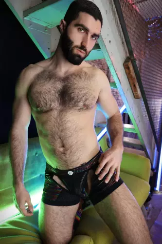 Boxer-String Icon Pride Zwart-Rainbow – 4/11