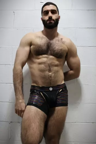 Boxer-String Icon Pride Zwart-Rainbow – 6/11