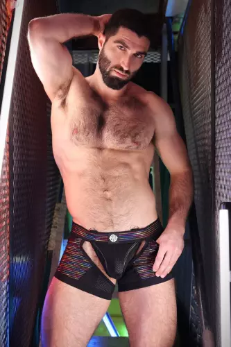 Boxer-String Icon Pride Zwart-Rainbow – 9/11