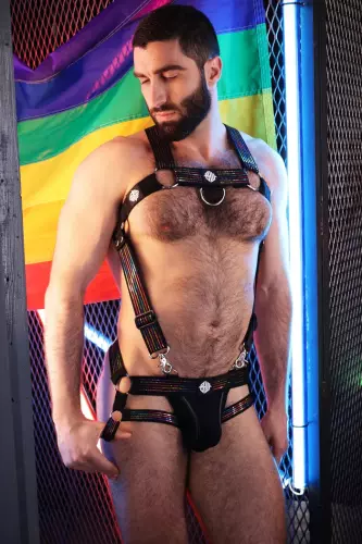 Icon Pride Body Harness Black-Rainbow – 3/13