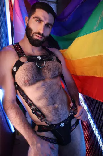 Icon Pride Body Harness Black-Rainbow – 5/13