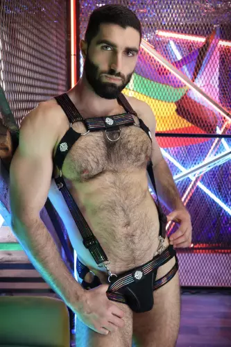 Icon Pride Body Harness Black-Rainbow – 6/13