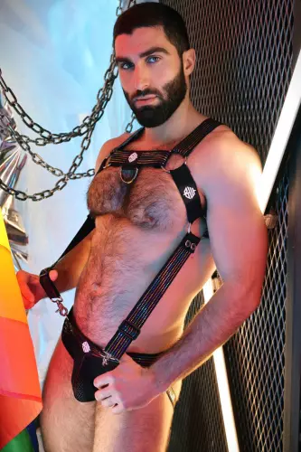 Icon Pride Body Harness Black-Rainbow – 10/13