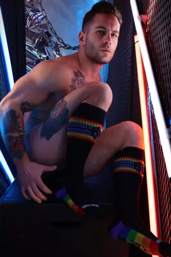 Lange Sokken Icon Pride Zwart-Regenboog – 6/8