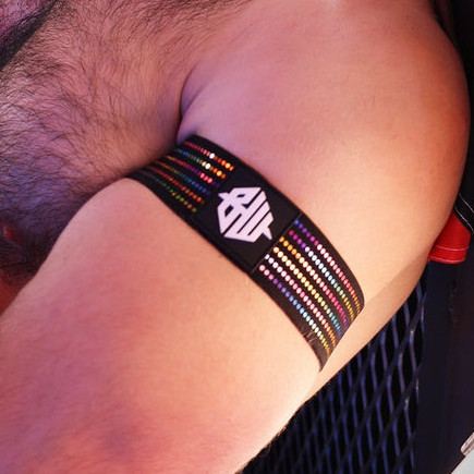 Armbands Icon Pride Black-Rainbow x2