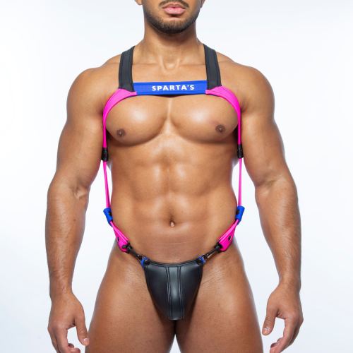 Efesto Harness Black-Blue-Pink