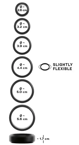 6 Cock & Ball Cockrings 26 to 56 mm Black – 5/6