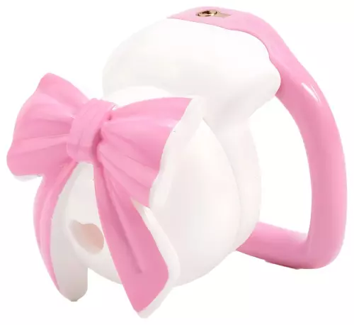 Cage Bowis 5 x 3 cm Blanche - Anneaux roses – 1/2