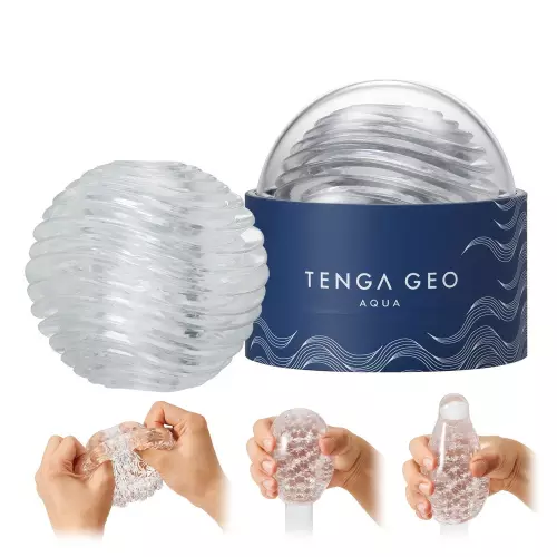 Tenga Geo Transparent Masturbator - Aqua – 3/3