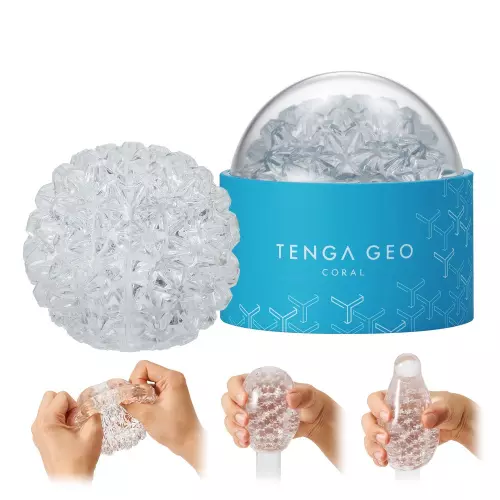 Tenga Geo Transparent Masturbator - Coral – 3/3
