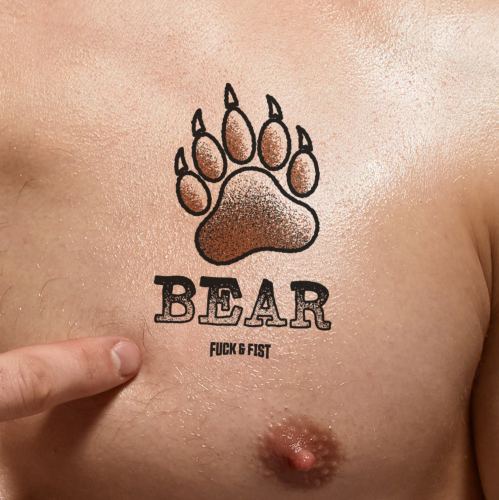 Bear temporary tattoo 9 x 6cm