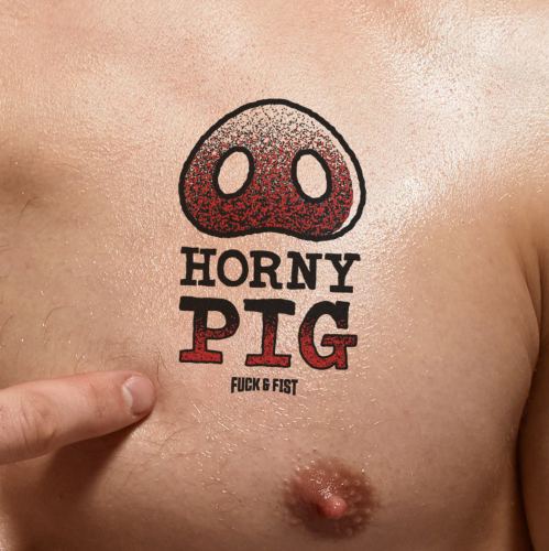 Horny Pig temporary tattoo 9 x 6cm