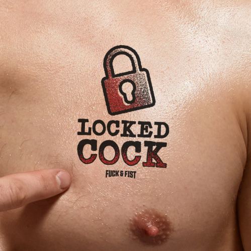 Locked Cock temporary tattoo 9 x 6.5cm