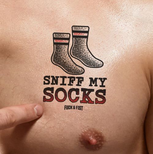 Sniff my Socks temporary tattoo 9 x 7cm