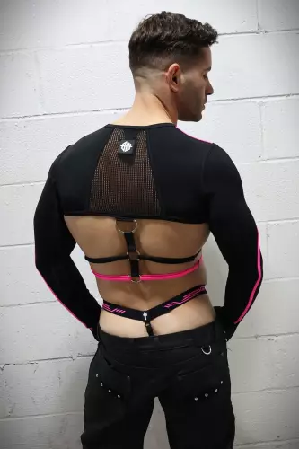 Gagged Crop Top Zwart-Roze – 15/17
