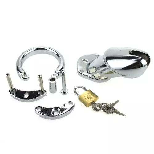 Keuschheitskäfig STEEL PADLOCK 12 x 3,5cm – 7/14