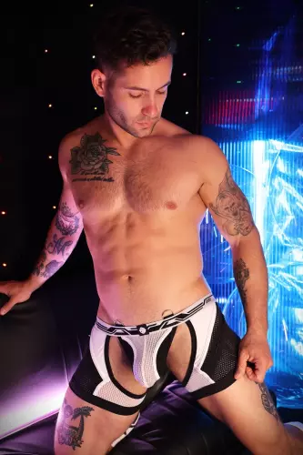 Gagged Jock Boxer White – 5/14