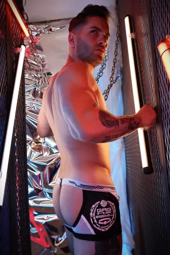 Gagged Jock Boxer White – 10/14