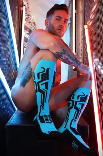 Hohe Socken Cyber Sock Blau – 3/9