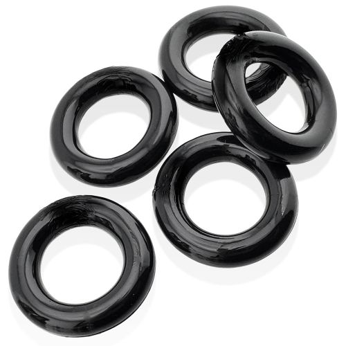 Lot de 5 Cockrings étirables Jacker 5-Stack 22mm Noirs