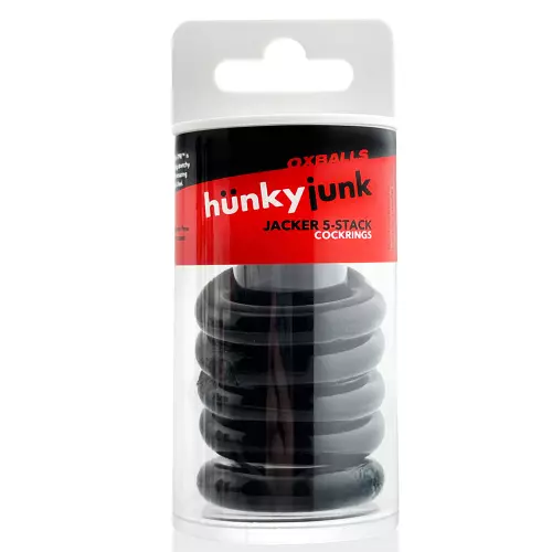 Set of 5 Stretchable Cockrings Jacker 5-Stack 22mm Black – 4/5