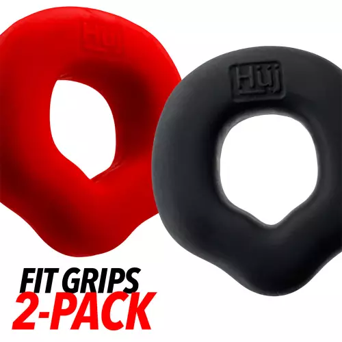 Set van 2 cockringen Fit Grips 25 mm zwart-rood – 5/6