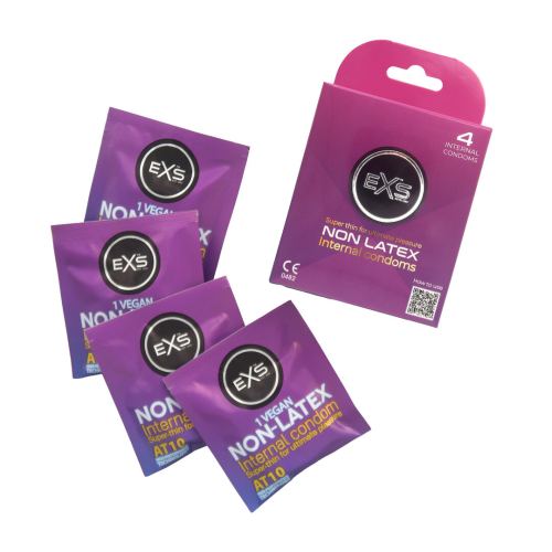 Internal condoms non-latex x4