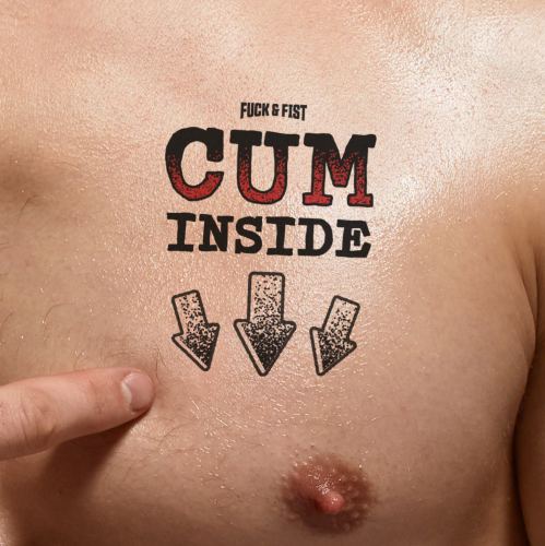 Cum Inside temporary tattoo 8.5 x 7cm