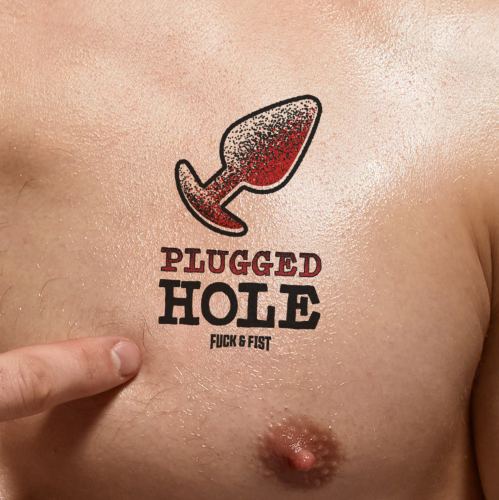 Plugged Hole temporary tattoo 9 x 6cm