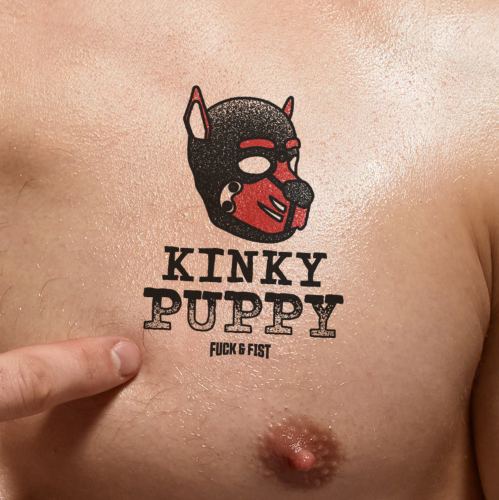 Kinky Puppy temporary tattoo 9 x 6.5cm