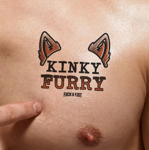 Kinky Furry temporary tattoo 8.5 x 7.5cm